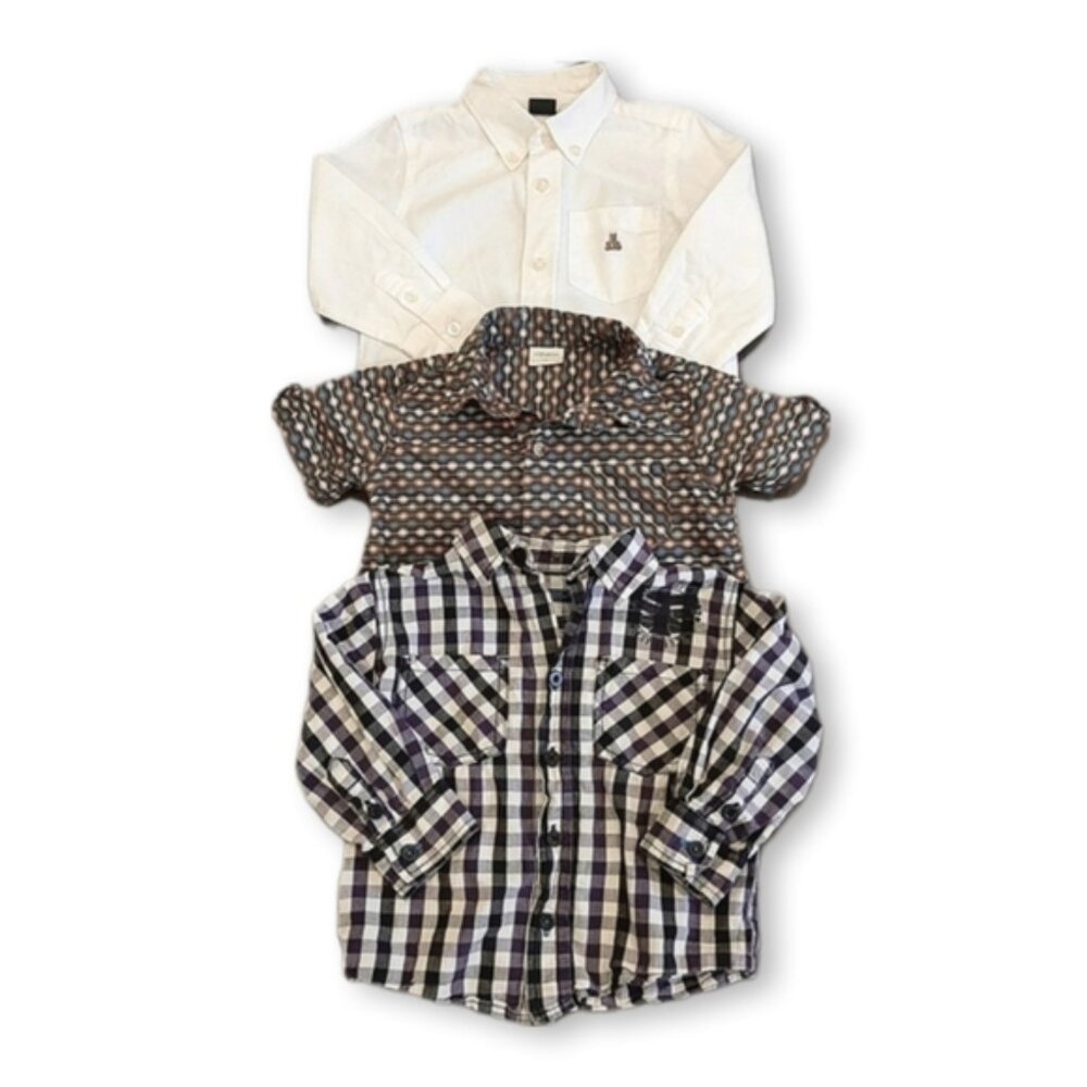 Bundle Of 3 Boys Button Down Shirts Baby Gap Nevada Cherokee Long Short Sleeve